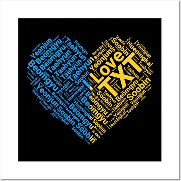 I Love TXT Wordcloud Wall Art by wennstore